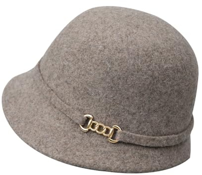 NICEYEA Damen-Wintermützen Melonenhüte & Fischerhüte Damen-Baskenmützen Wollmützen im englischen Vintage-Tweed-Stil Warme einfarbige Strickmützen für den Herbst