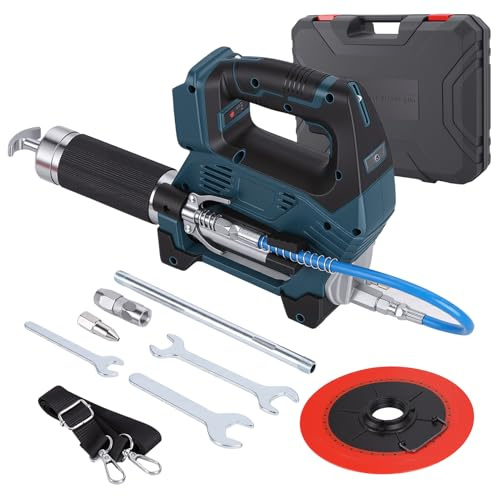 Ingrassatore a Batteria, 12000PSI Pistola per Grasso Elettrica con Luce e | Supporto Tubo, 2 Testina Ingrassatore compatibile con Makita 18V, lubrificazione per veicoli e macchinari
