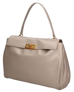 Gave Lux GLX222220023FBG Damen-Schultertasche aus echtem Leder, hergestellt in Italien, 34 x 25 x 12 cm, Taupe, Einheitsgröße