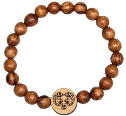 Kassis Olivenholz Armband mit Sternzeichen - Handgefertigtes Holzperlenarmband - Unisex Schmuck - Herren und Damenschmuck
