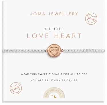 Joma Jewellery KIDS' A LITTLE LOVE HEART Silver & Rose Gold Plated Bracelet 15.5cm stretch