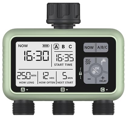HCT-378 Sistema di irrigazione con timer triplo intelligente for giardino (3 uscite)(POP4-HCT-378-UN)