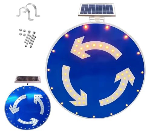 Solar Flashing Traffic Warning Sign, Aluminum LED Road Light