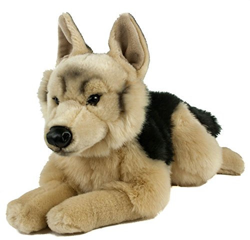 Teddys Rothenburg Kuscheltier Schäferhund 45 cm liegend braun/schwarz Plüschhund Plüschschäferhund Uni-Toys