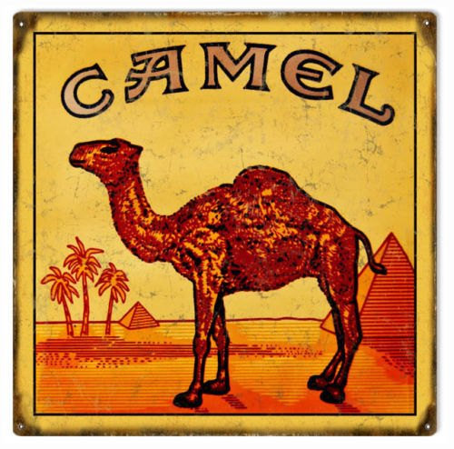 76DinahJordan Camel Cigarettes Nostalgisches Schild aus Aluminium, 30,5 x 30,5 cm