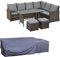 SVITA Monroe Polyrattan Ecksofa Rattan-Lounge Esstisch Gartenmöbel-Set Sofa Garnitur Couch-Eck