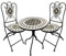 FineHome Aktion! Dekoratives Mosaik Set 3-teilig Sitzgarnitur Mosaiktisch + 2 Mosaikstühle Bistrotisch für Wohnzimmer Wintergarten und Terrasse Innen und Aussen
