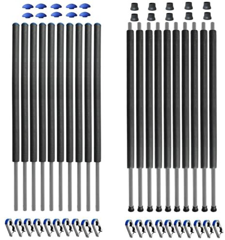 Baunsal® Trampolin Netzstangen 10 x Ø 28 x 1,2 mm x 277,5 cm (JS+EXD) Trampolin Stangen Ersatz Trampolin Ersatzteile Stangen Trampolin Ersatzteil Netzpfosten Netzstangen Trampolin Netzstange