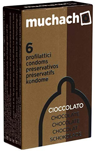 Muchacho Chocolate - Kondome für verführerischen Genuss und erotische Momente, mit Schokoladen-Aroma, 1 x 6 Stück