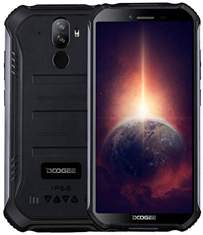 Outdoor Smartphone DOOGEE S40 PRO【4GB RAM 64GB ROM】, Android 10 IP68 Robustes Handy Ohne Vertrag, Helio A25 Octa Core, 5,45’’ Gorilla-Glasbildschirm, 13MP Dreifachkamera, NFC-Fingerabdruck Schwarz