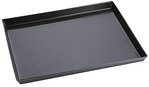 Kadida Pizzablech 60x40x2,5 cm Pizza Pizzableche eckig Blaublech 600x400 mm