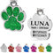Ibera gifts - Hundemarke mit Gravur und personalisierte Hundemarke in Pfotenform, perfekt für kleine bis mittelgroße Haustiere (Grün)