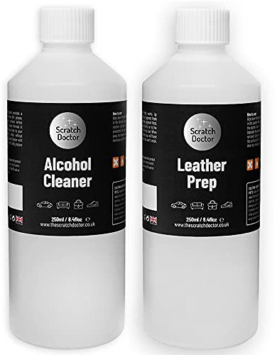 Scratch Doctor Leather Preparer Kit Leather Prep and Alcohol Cleaner Solution Removes Dirt Grease Grime and Preps Leather Surfaces for Recolouring (250ml)