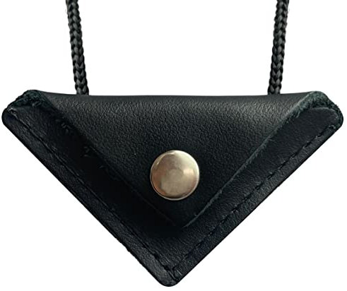 BORDO BERELI Cevsen Kette Leder mit Knopf Muska Kolye Anhänger Halskette Dreieck Allah Dua Islam Ramadan Geschenk Muslim Prayer Chain Cevşen Jawshan in schwarz