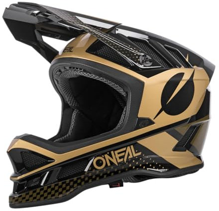 O'NEAL | Mountainbike-Helm | MTB Downhill | Dri-Lex® Innenfutter, Ventilationsöffnungen für Luftstrom, ABS Außenschale | BLADE POLYACRYLITE HELMET Ace V.22 | Erwachsene | Schwarz Gold | Größe S