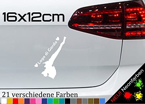 Gardasee Aufkleber Italien Love Strand Lago di Garda Sticker Urlaub 16x12cm in 21 Farben