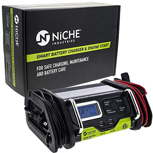 NICHE 2/5/10/20 Amp Smart Battery Charger Jump Starter for All 12-Volt AGM Gel Lead-Acid Batteries Car Truck Motorcycle Boat ATV