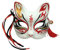 YangYong Kitsune Masque de renard pour costume de Noël, masque de kabuki avec demi-visage pour chat, fête masquée (D)
