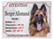 Plaque humour Attention au Chien en métal Aluminium - panneau berger allemand compte ses trophées,pancarte berger allemand humour modèle2