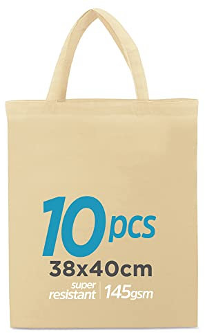 Einkaufstaschen mit 2 kurzen Henkeln 38 x 42 cm naturfarben | unbedruckt | Cottonbagjoe | Baumwolltaschen zum Bemalen | Stoffbeutel | DIY | Bauwollbeutel | Geschenktasche | Jutebeutel | Stofftaschen