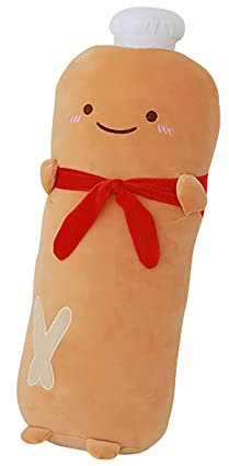 Uposao Toast Geschnittenes Brotkissen,50CM Lustige Glückliche Toastbrot Kissen Lebensmittel Brotform Plüschkissen Lange Gefüllte Puppe Wurfkissen Weiches Kuscheltier Sofakissen für Kinder Zimmer Deko