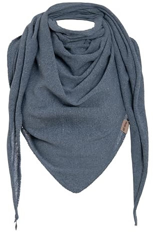 KNIT FACTORY - Iris Dreieckstuch - Tuch Schal für Damen - Umschlagtuch - Für Frühling und Sommer - 92% Recycelte Baumwolle - Jeans