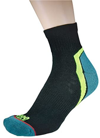 1000Mile Activ QTR Sock Repreve 81% Recycled Materials Padded Heel and Support for Heel, Ankkle Bone and Toes Running Racket Sports Cross Training Gym Work Superb Everyday Sock