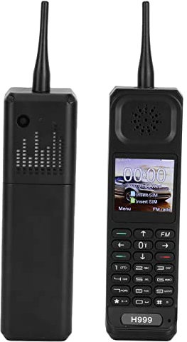KIMISS Walkie-Talkie für ältere Menschen (Schwarz) mit 1,54-Zoll-Bildschirm, Doppelkarte, Retro-Stil, Bar-Walkie-Talkie-Abdeckung, Telefon, 32 MB, 878 Funda Anytone