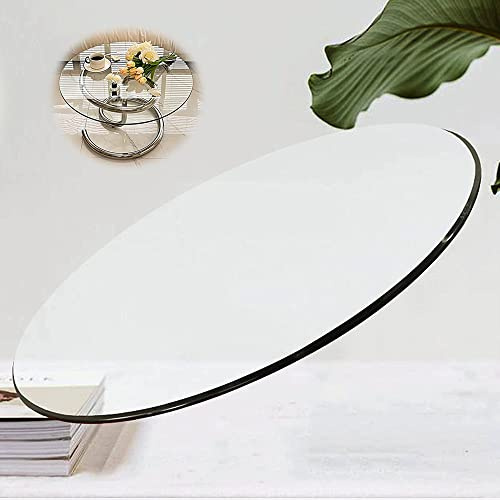 XFAK 50cm Tische Glasplatte Rund Tischplatte Aus Gehärtetes Glas 30 40 50 60 70 80 90 100cm Facettenschliff Schutzplatte Funkenschutzplatte Für Esstisch (Size : 90cm/35.4in)
