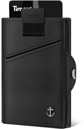 Timoxi Airtag Wallet mit Münzfach, Kreditkartenetui Herren aus Premium Leder,Geldbörse Herren mit RFID Schutz, Kartenetui für 9-11 Karten(airtag Nicht im Produkt enthalten) (Schwarz Black)