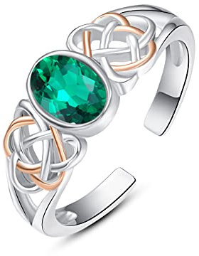 925 Sterling Silber Geburtssteinringe für Frauen Mädchen Oval Solitär Halo Offene Bänder Zirkonia Ringe Einstellbare Größe
