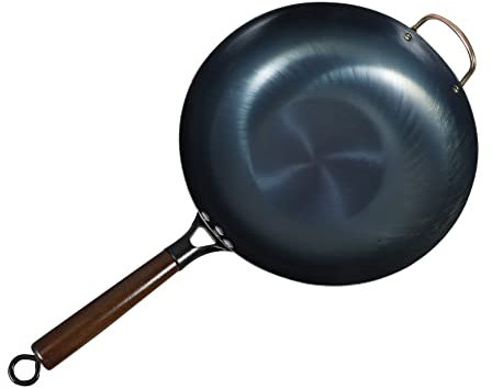 Wok Pentole giapponesi Wok giapponese Fornello Bruciatore Pentole Wok a fondo tondo Piastra for piano cottura Wok in acciaio al carbonio Wok for la casa Ferro for uso domestico Pentola for frutti di m