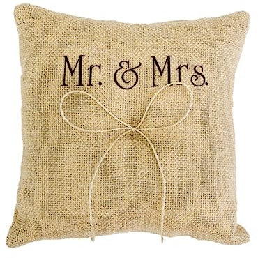 jojofuny Eheringkissen Herzringkissen Ringträgerkissen Aus Sackleinen Mit Schleife Und Bindfäden Für Hochzeitszeremonie