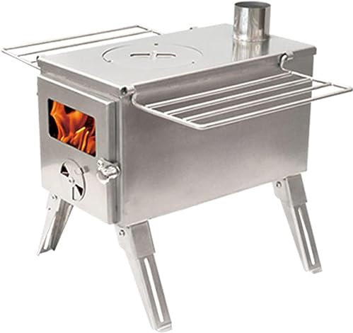 HACSYP Cuisinière d'extérieur, poêles à Tente avec tuyaux de cheminée, poêles à Bois de Camping Portables, for Le Camping, la randonnée, Le Sac à Dos, Le Pique-Nique et Le Barbecue