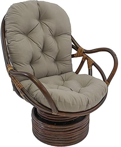 Swivel Rocking Chair Cushion,Wicker Rattan Furniture Seat Cushion,Waterproof and UV Resistant Rocking Chair Cushion for Home Decoration Indoor Outdoor