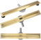 Rea Drain linéaire Neox Slim pro Brush Gold 60 Caniveau de Douche en Acier Inoxydable Siphon Sol d'évacuation pour Salle de Bain Drain De Plancher Douche (Or brossé)