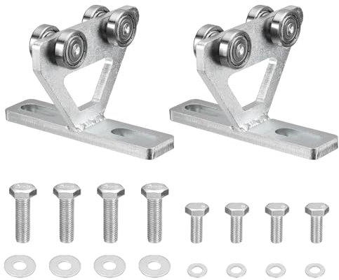 sourcing map 4 Wheel Hoist Trolley with Rollers, Assembly for Use with 1-5/8 Wide and All 1-5/8 or Taller Strut Channel, High Strength and Low Noise 2 Pairs
