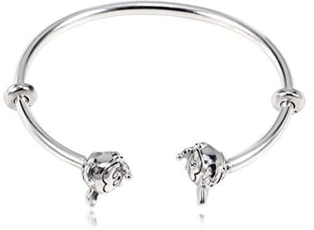 HAODUOO Armband aus Sterlingsilber, Mickey und Minnie, offene Armreifen, kompatibel mit Damen und Mädchen, beliebtes Geschenk