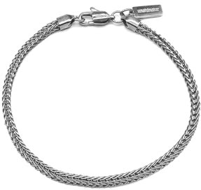 UNSHINEBAR Dünnes Fuchsschwanz Armband für Herren und Damen - Elegantes Streetwear Foxtail Schlangen Armband aus Edelstahl und 18K Gold - Wasserfestes Armband in 3.5mm Breite (19.5cm, Silber)