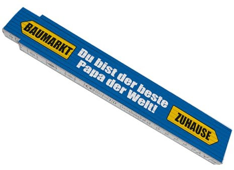 Der beste Papa der Welt Meterstab aus Holz mit Spruch Zuhause und im Baumarkt originell ausgefallen bester Vater Vatertag