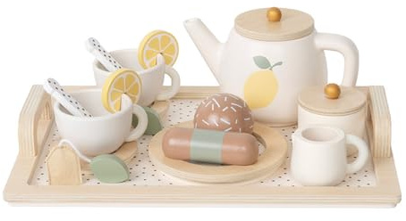 JABaDaBaDo Spielset Afternoon Tea / Zitrone, beliebtes Teeservice im niedlichen neuen Zitrone-Design, Holz, Sperrholz, Keramik, ab 3 J., REGT die Fantasie an, lädt EIN zum kreativen Rollenspiel