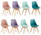 EGGREE Set di 8 Sedie da Sala da Pranzo con Gambe in Faggio Massiccio Schienale in Plastica e Cuscino in PU Sedie da Cucina Moderno e Scandinavo,2Rosa fumé+2Turchese+2Verde menta+2Grigio viola