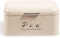 Madera Nieve Panera metálica con tapa abatible | Caja de almacenamiento para pan, bollería y galletas | Mantiene el pan fresco y seco | Diseño retro para cocina (Beige, Metálica 31cm)