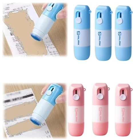 Löschlöscher für Etiketten, Thermopapier-Korrekturflüssigkeit mit Paketöffner, 6-teiliges Set zum Schutz der Privatsphäre, 2-in-1, Anti-Lecklöschvorrichtung