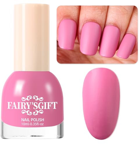 Matte Nail Polish Air Dry Nail Lacquer for Nail Art Varnish, Mist Effect Matte Finish Velvet Nail Polish, 0.35 fl oz (Deep Pink-22, 10 ML)