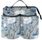 Lyeorm Blue Flowers Luggage Travel Cup Holder Suitcase Drink Carrier Free Hand Beverage Bag with Two Coffee Mugs for Travelers Flight Attendants