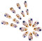 GlimmerStyle 24 pièces fleurs violettes et plantes pour printemps et été à porter sur les ongles (sans outil), ongles à coller, faux ongles, ongles à presser
