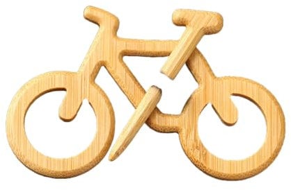Brosche aus Holz mit Tiermuster, Cartoon-Motiv, lustig, Schal-Anstecker, Schalschnalle (Fahrrad, M)