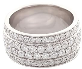 Homxi Herren Eheringe Ringe Weißgold 18 Karat, Ewigkeit Rund mit Moissanit, Herren Ring Eheringe Verlobungsringe Silber, Gr. 61 (19.4)