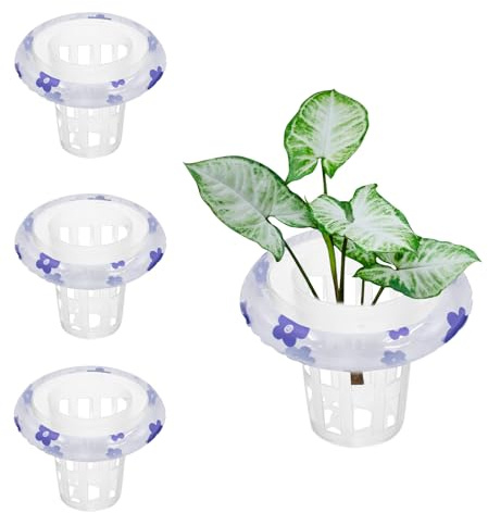 4 PCS Floating Aquarium Plant Holder Plastic Fish Tank Basket